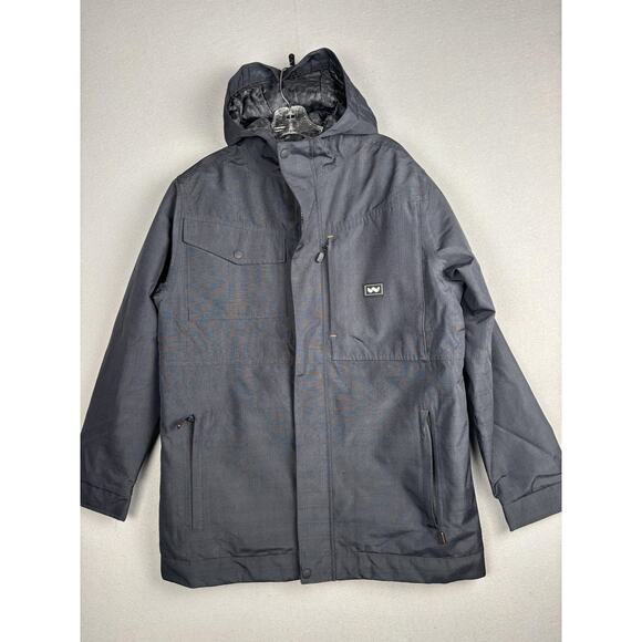 Walls Jacket Mens Medium Black Puffer Hooded Polyester Outdoor Goods Zip Up - Picture 1 of 16